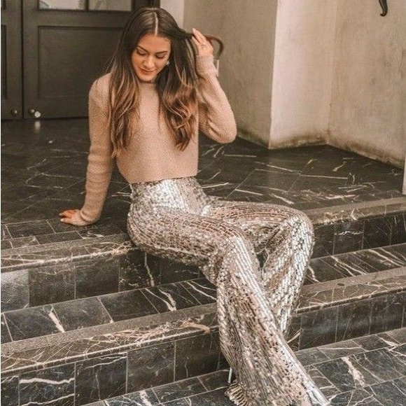 Zara Pants - BLOGGERS FAVORITE NWT Zara Shimmering Gold Wide Leg Pants